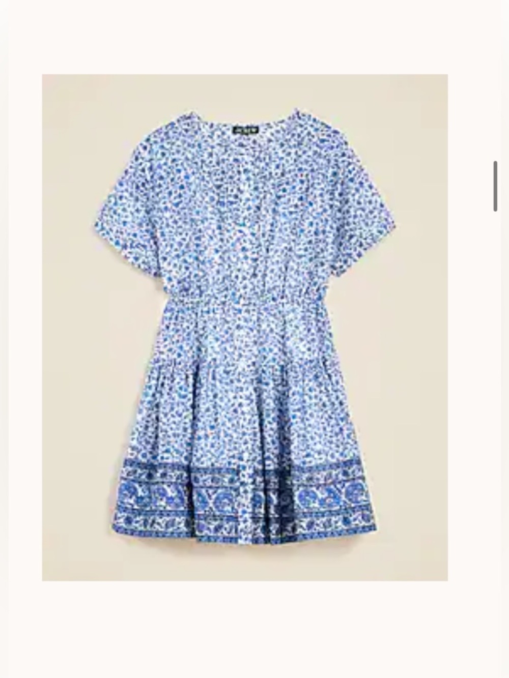 J.Crew Pintuck mini shirt-dress in bandana block print blue XXS